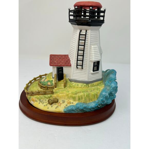 American VTG PartyLite Candle Tealight Holder Plymouth Lighthouse Decorative - Picture 1 of 11